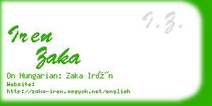 iren zaka business card